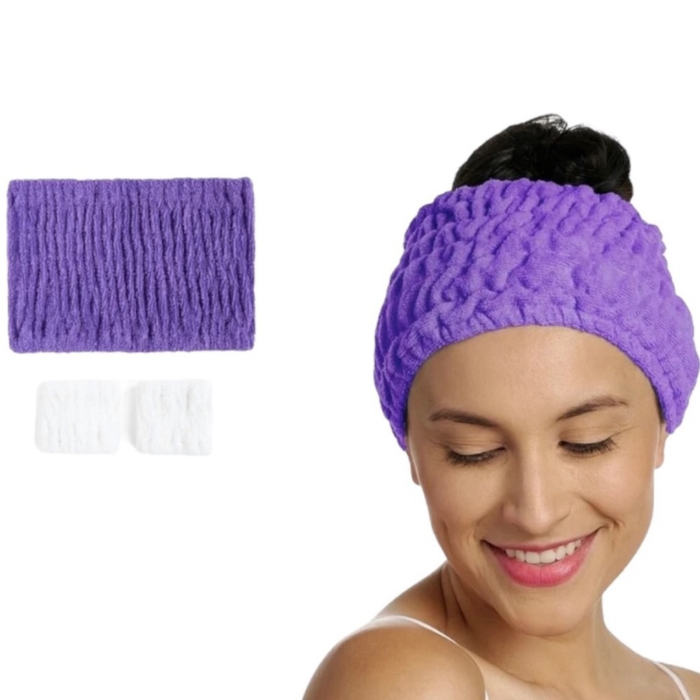 ⭐️🥎 Extra-Wide Spa Headband with Drying Wristbands